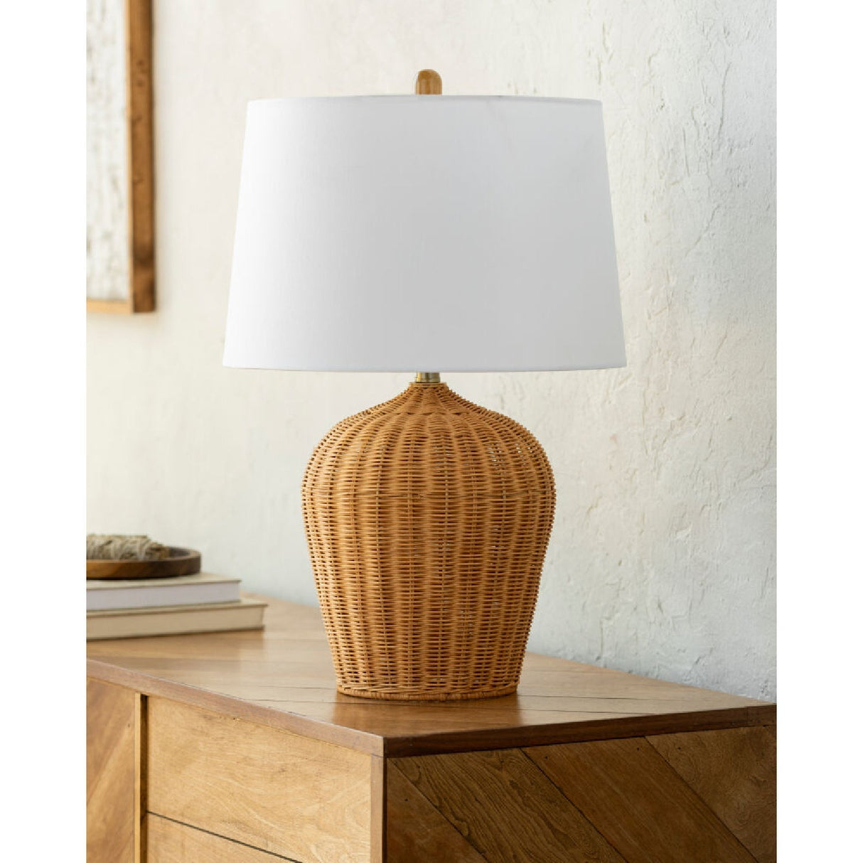 Modern European furniture - Natural Rattan Accent Table Lamp - www.oroa.com