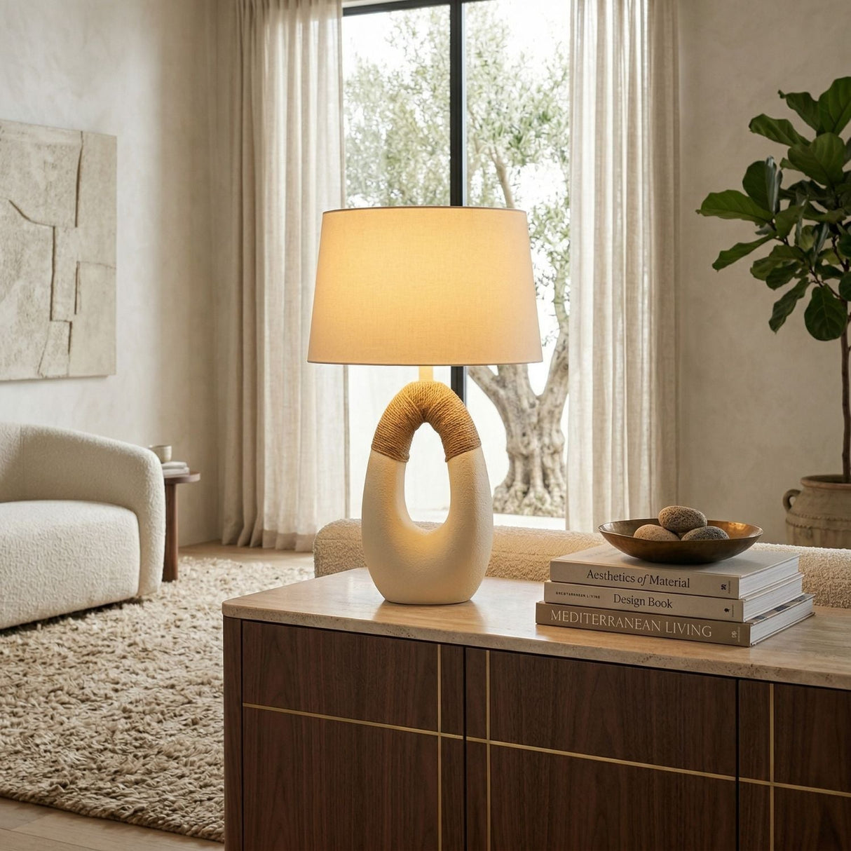 Modern European furniture - Carved Out Base Table Lamp - www.oroa.com