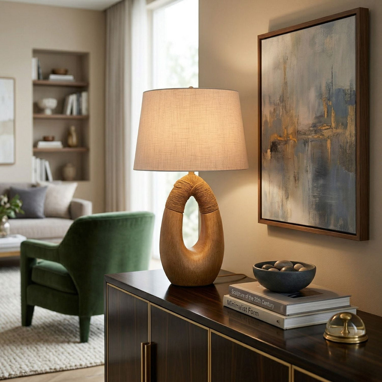 Modern European furniture - Carved Out Base Table Lamp - www.oroa.com