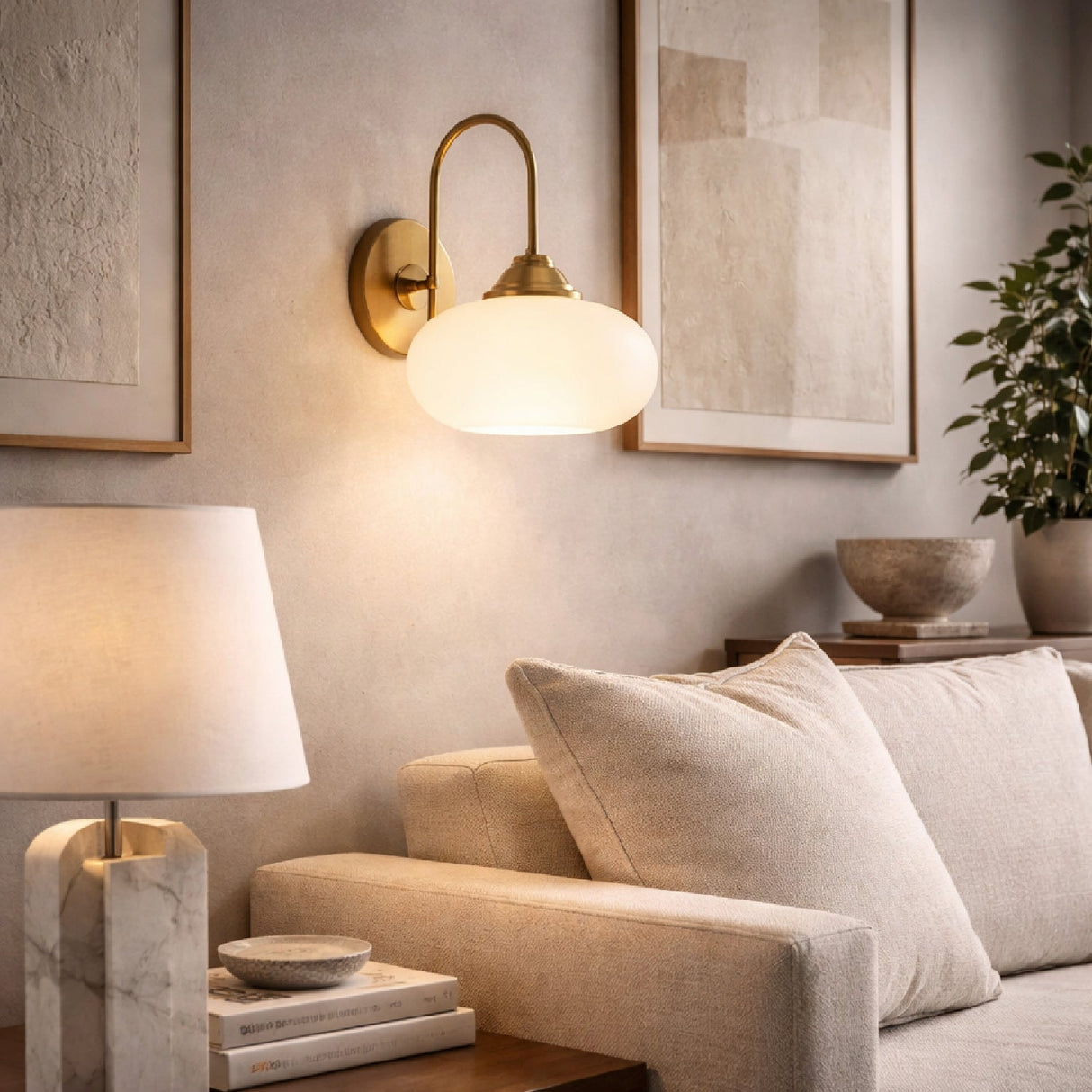 Modern European furniture - White Glass Accent Wall Lamp - www.oroa.com