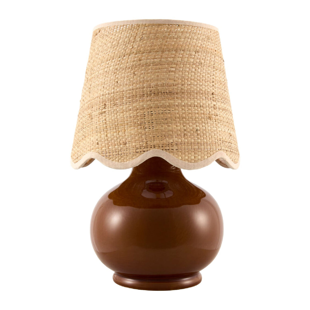 Modern European furniture - Scalloped Raffia Shade Table Lamp - www.oroa.com