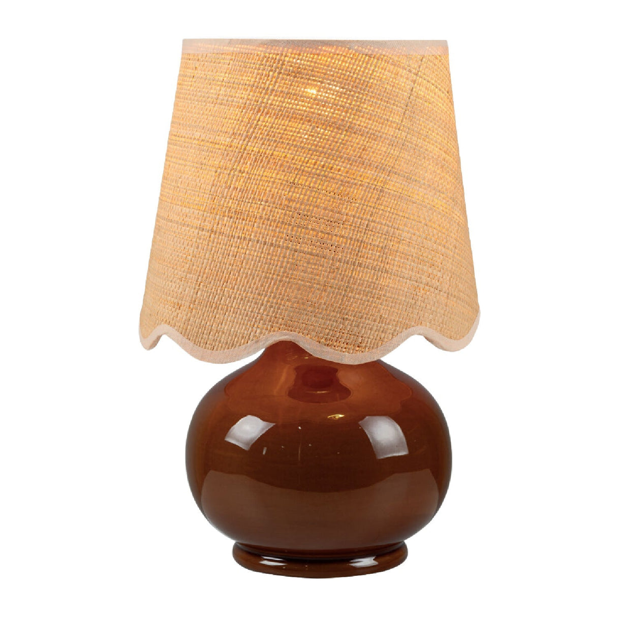 Modern European furniture - Scalloped Raffia Shade Table Lamp - www.oroa.com