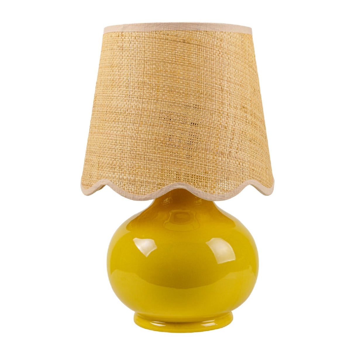 Modern European furniture - Scalloped Raffia Shade Table Lamp - www.oroa.com