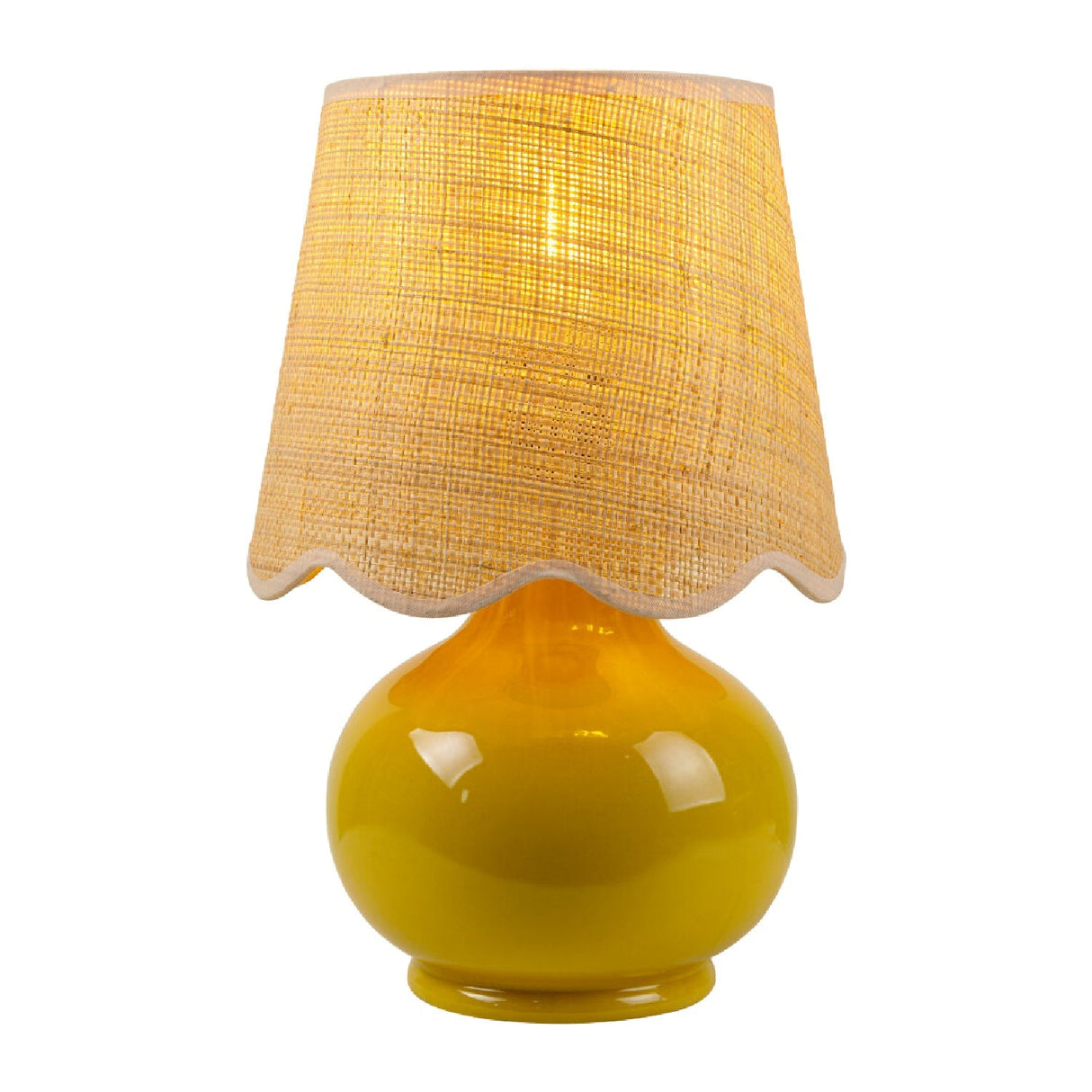 Modern European furniture - Scalloped Raffia Shade Table Lamp - www.oroa.com