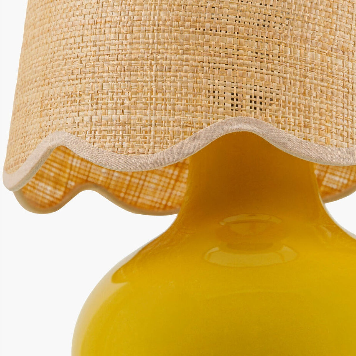 Modern European furniture - Scalloped Raffia Shade Table Lamp - www.oroa.com