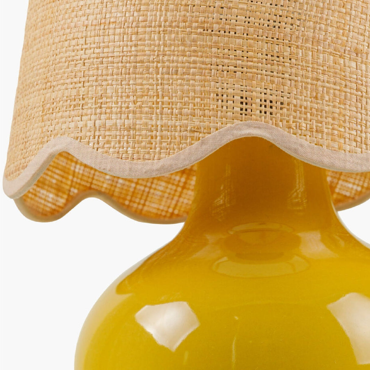 Modern European furniture - Scalloped Raffia Shade Table Lamp - www.oroa.com