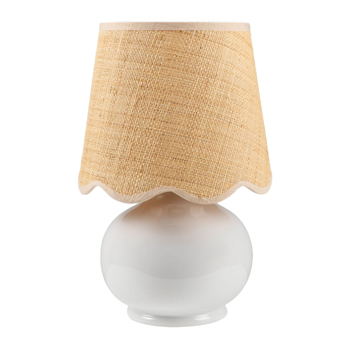 Modern European furniture - Scalloped Raffia Shade Table Lamp - www.oroa.com