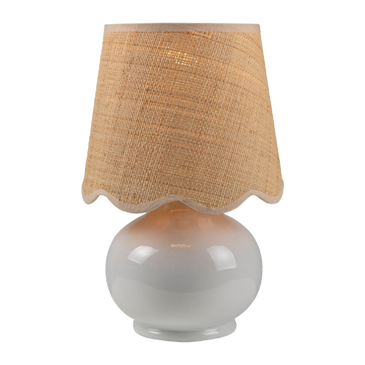 Modern European furniture - Scalloped Raffia Shade Table Lamp - www.oroa.com | Oroa.com