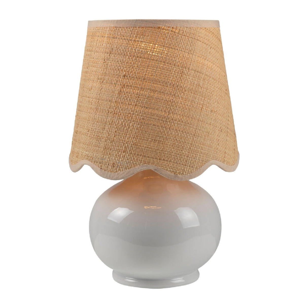Modern European furniture - Scalloped Raffia Shade Table Lamp - www.oroa.com