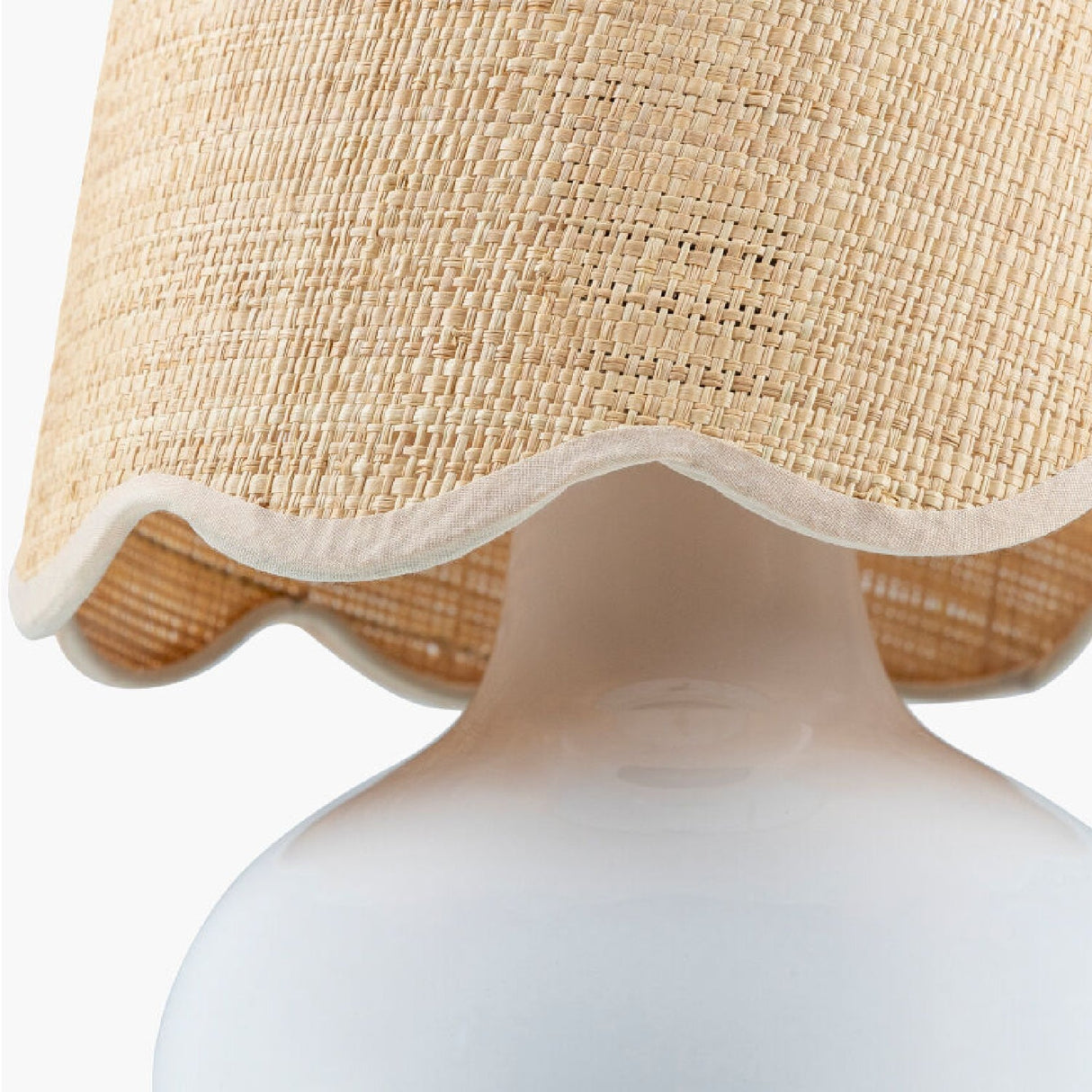 Modern European furniture - Scalloped Raffia Shade Table Lamp - www.oroa.com