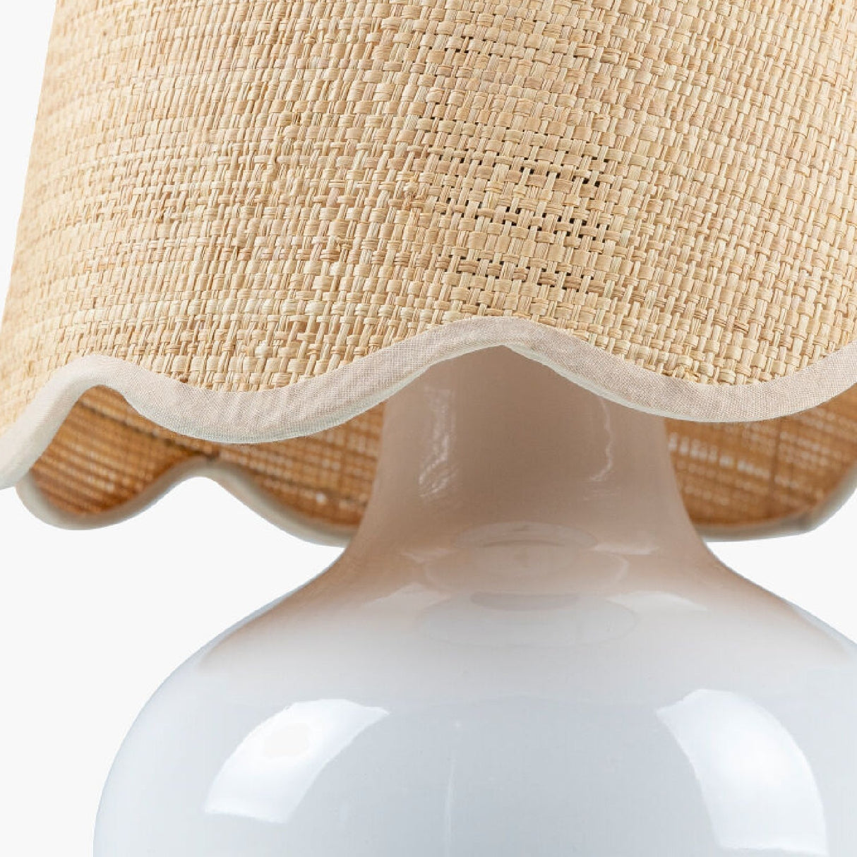 Modern European furniture - Scalloped Raffia Shade Table Lamp - www.oroa.com