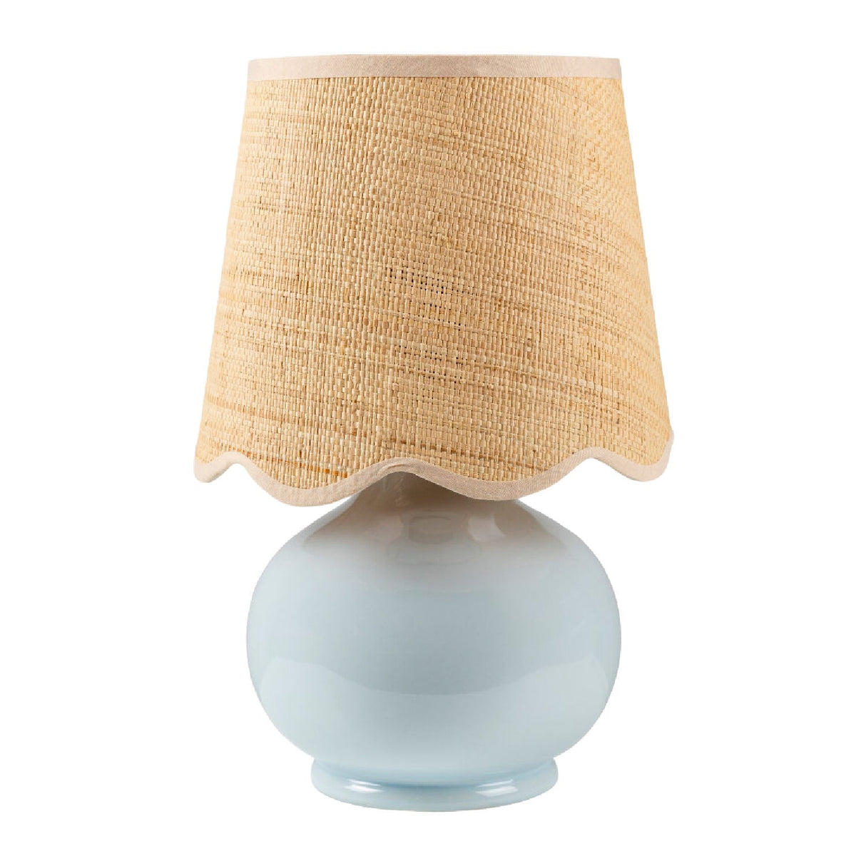 Modern European furniture - Scalloped Raffia Shade Table Lamp - www.oroa.com