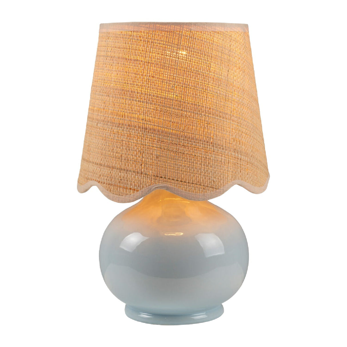 Modern European furniture - Scalloped Raffia Shade Table Lamp - www.oroa.com