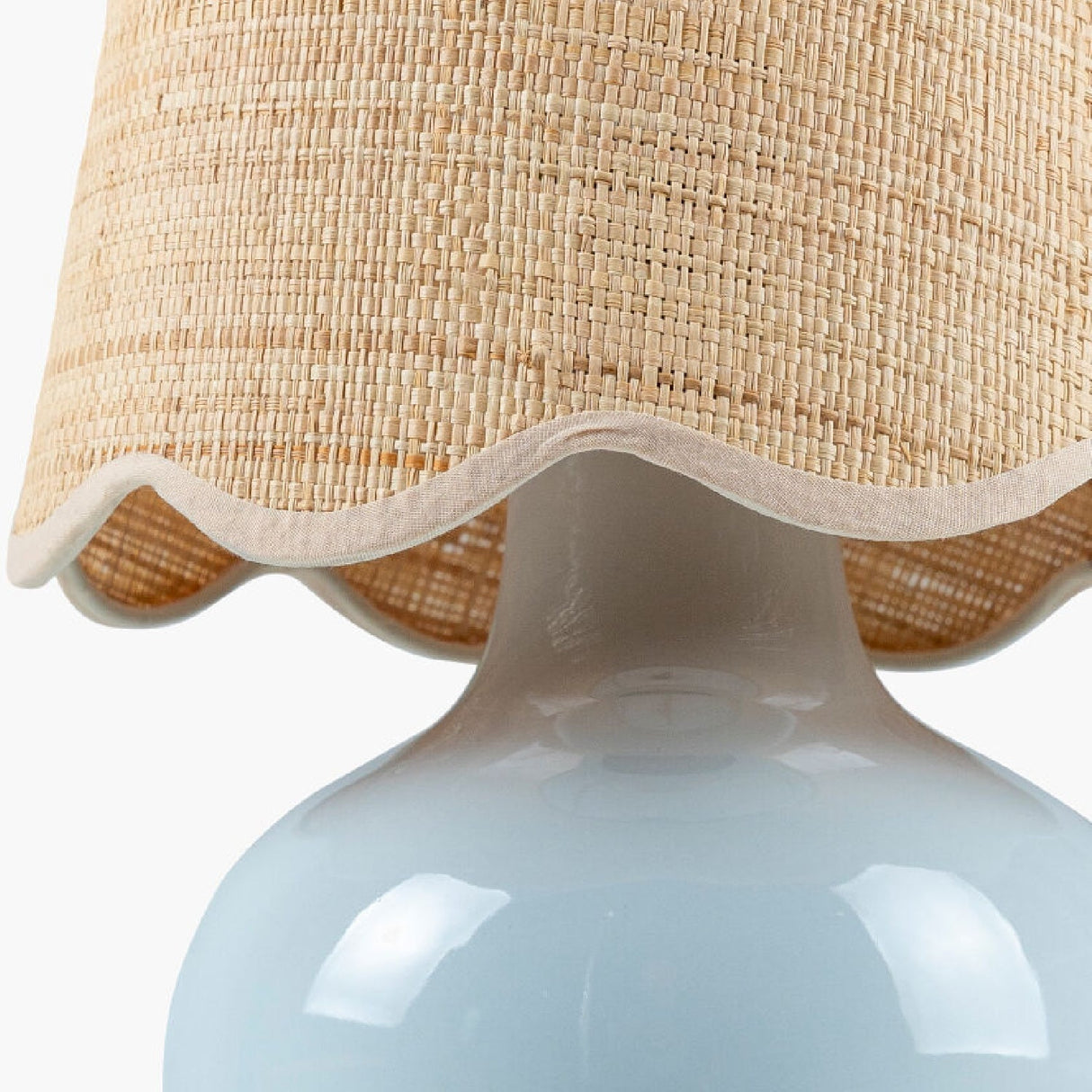 Modern European furniture - Scalloped Raffia Shade Table Lamp - www.oroa.com