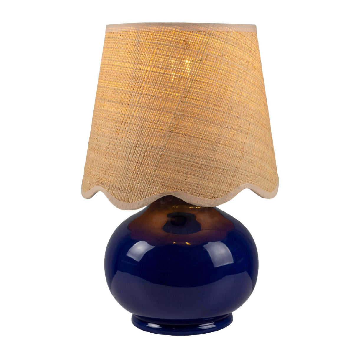 Modern European furniture - Scalloped Raffia Shade Table Lamp - www.oroa.com