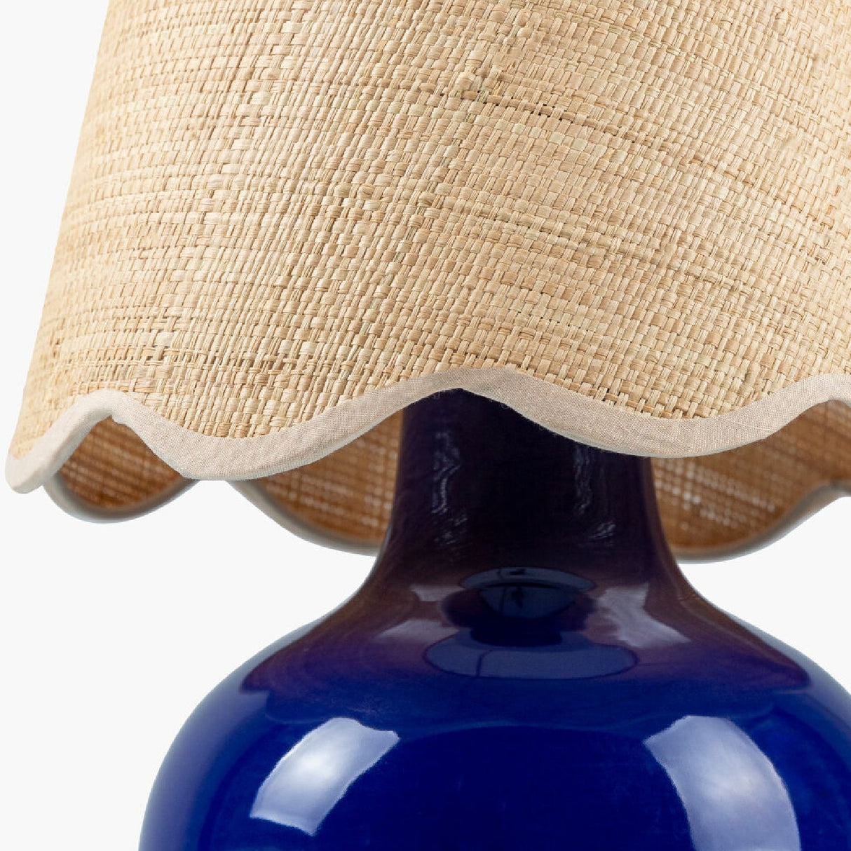 Modern European furniture - Scalloped Raffia Shade Table Lamp - www.oroa.com