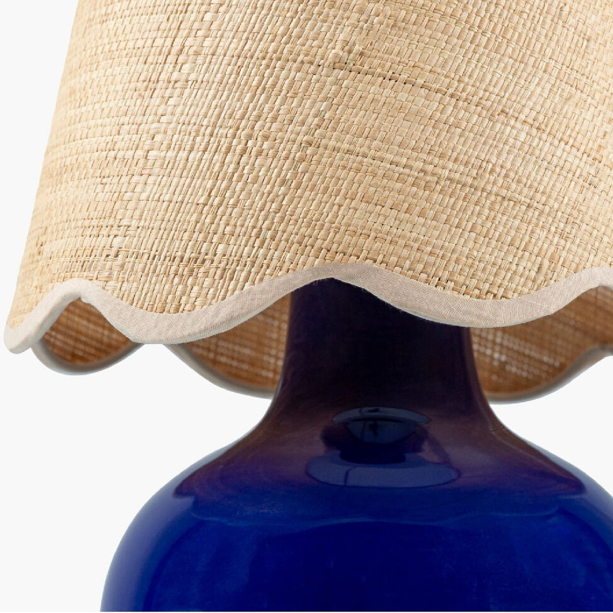 Modern European furniture - Scalloped Raffia Shade Table Lamp - www.oroa.com