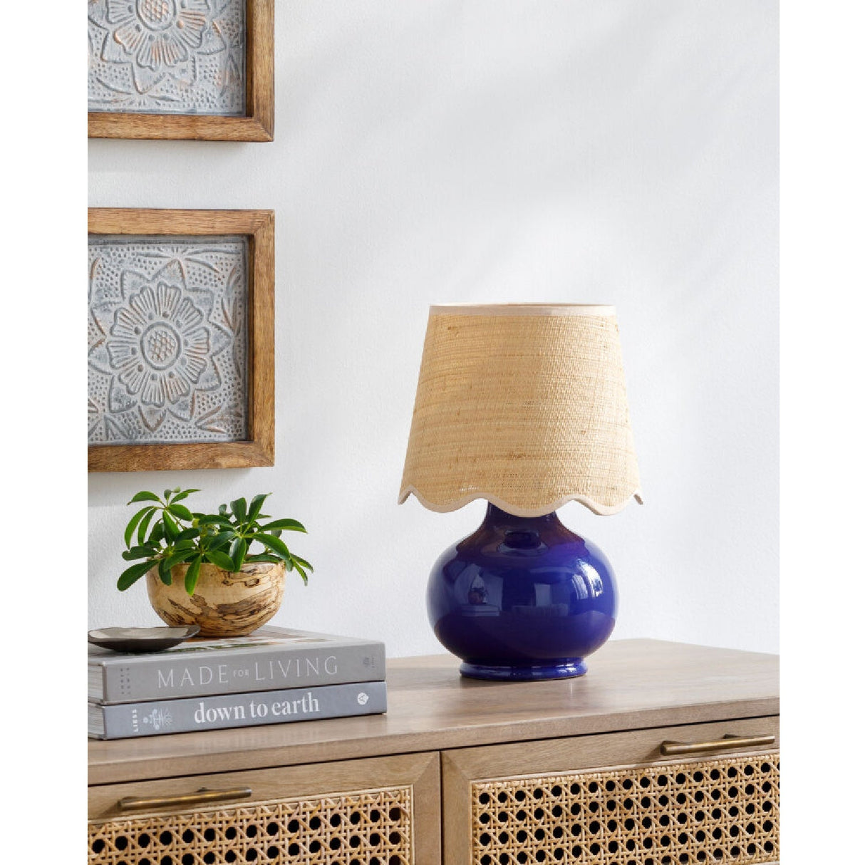 Modern European furniture - Scalloped Raffia Shade Table Lamp - www.oroa.com