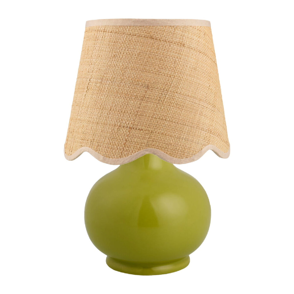Modern European furniture - Scalloped Raffia Shade Table Lamp - www.oroa.com