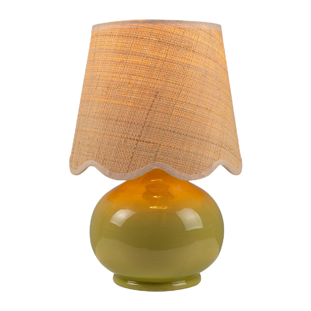Modern European furniture - Scalloped Raffia Shade Table Lamp - www.oroa.com | Oroa.com