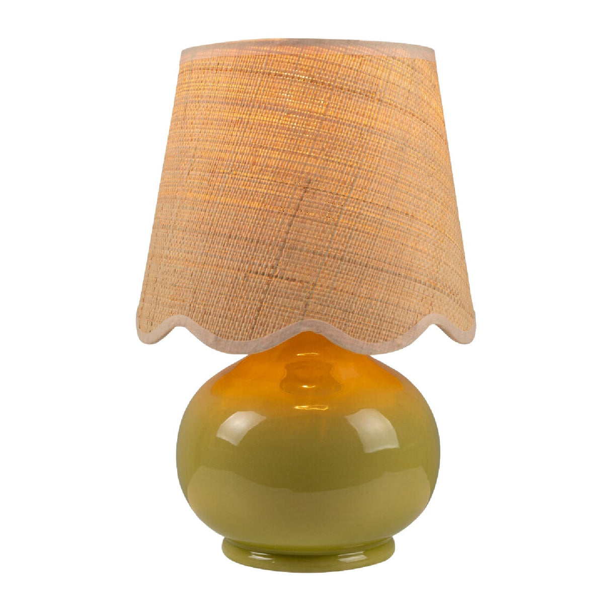 Modern European furniture - Scalloped Raffia Shade Table Lamp - www.oroa.com