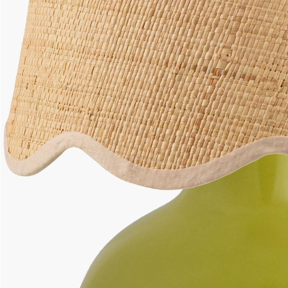Modern European furniture - Scalloped Raffia Shade Table Lamp - www.oroa.com