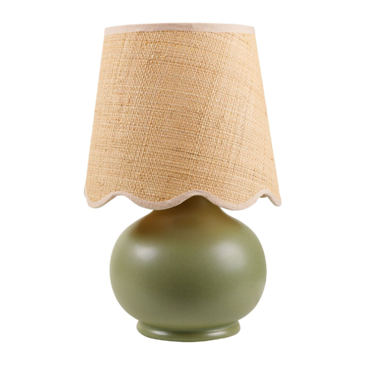 Modern European furniture - Scalloped Raffia Shade Table Lamp - www.oroa.com