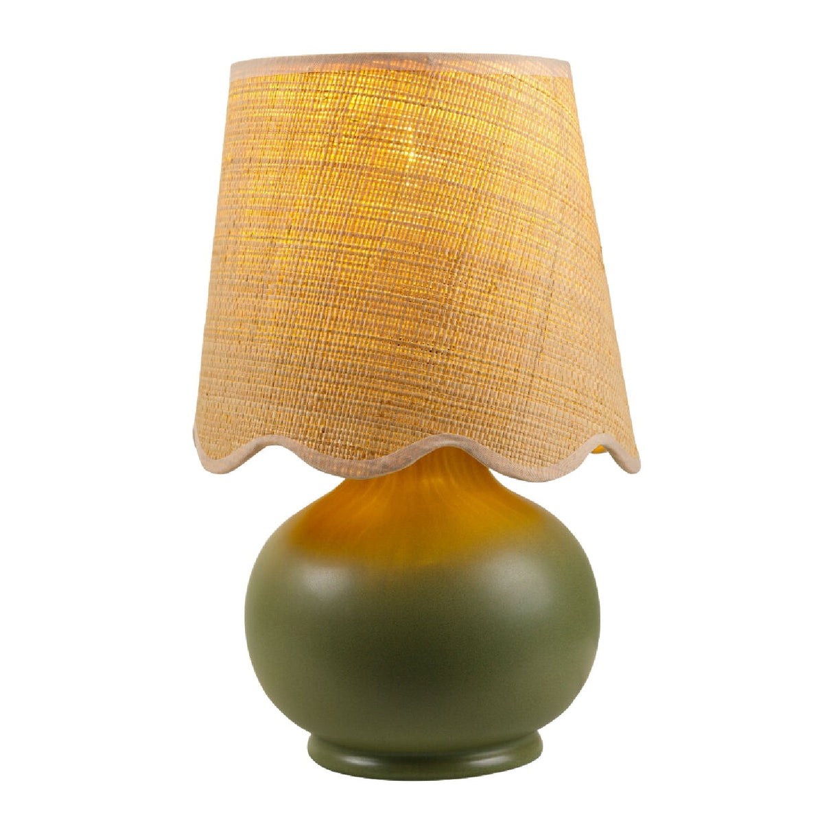 Modern European furniture - Scalloped Raffia Shade Table Lamp - www.oroa.com