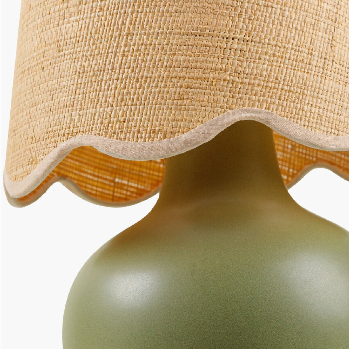 Modern European furniture - Scalloped Raffia Shade Table Lamp - www.oroa.com