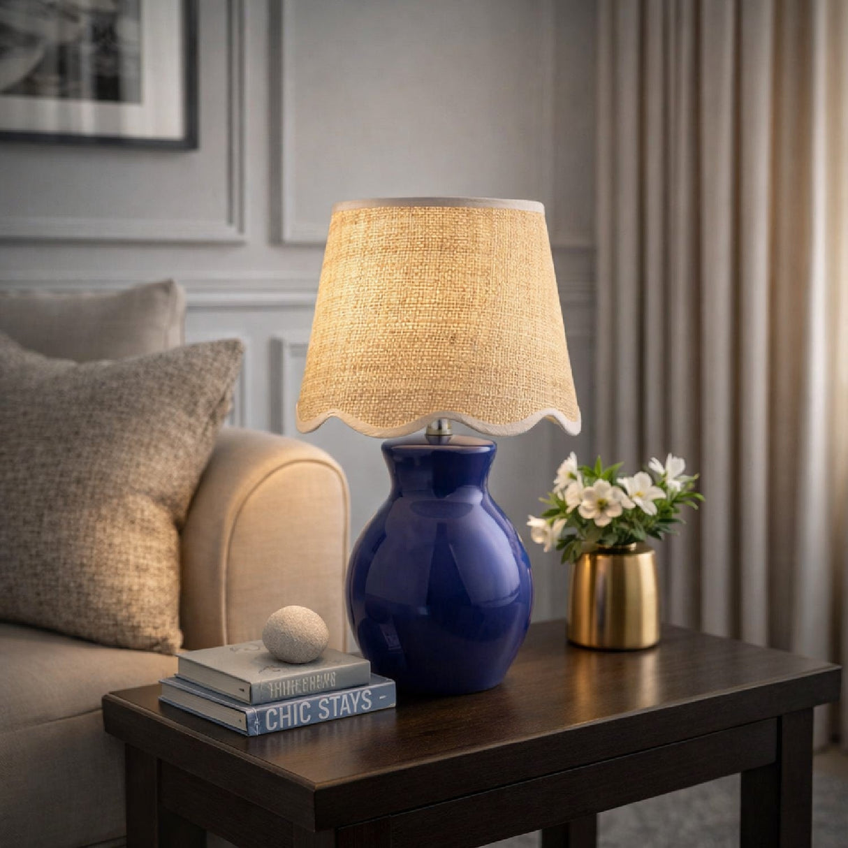Modern European furniture - Scalloped Edge Accent Table Lamp - www.oroa.com