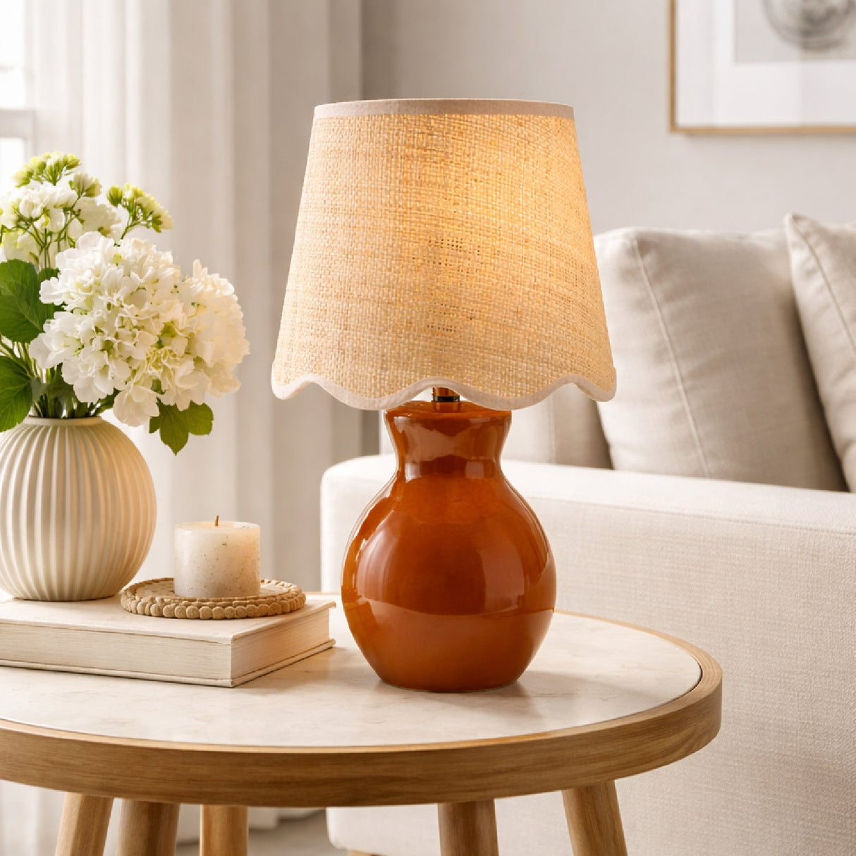 Modern European furniture - Scalloped Edge Accent Table Lamp - www.oroa.com