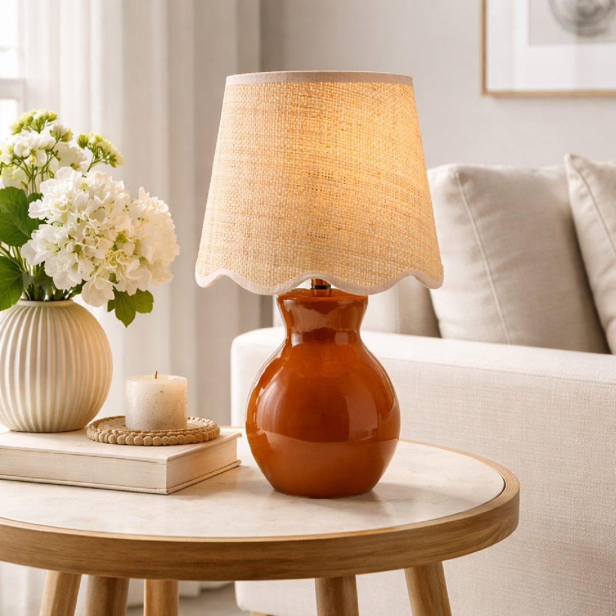 Modern European furniture - Scalloped Edge Accent Table Lamp - www.oroa.com