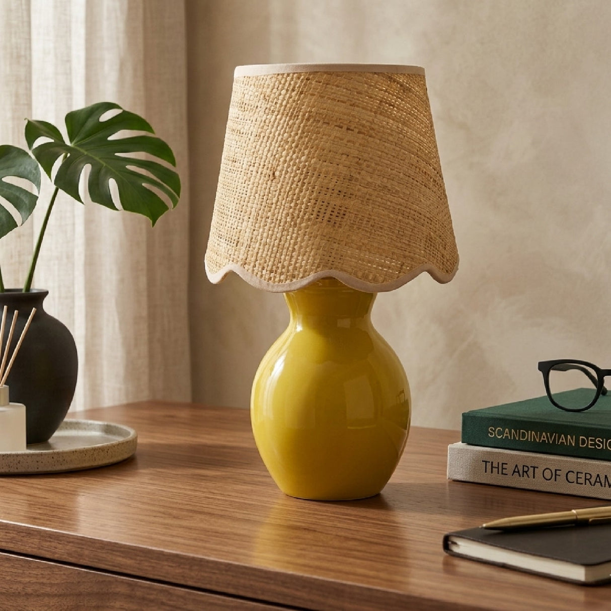 Modern European furniture - Scalloped Edge Accent Table Lamp - www.oroa.com