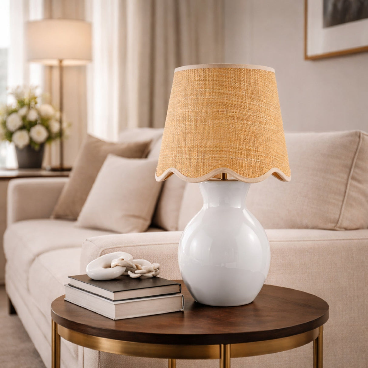 Modern European furniture - Scalloped Edge Accent Table Lamp - www.oroa.com