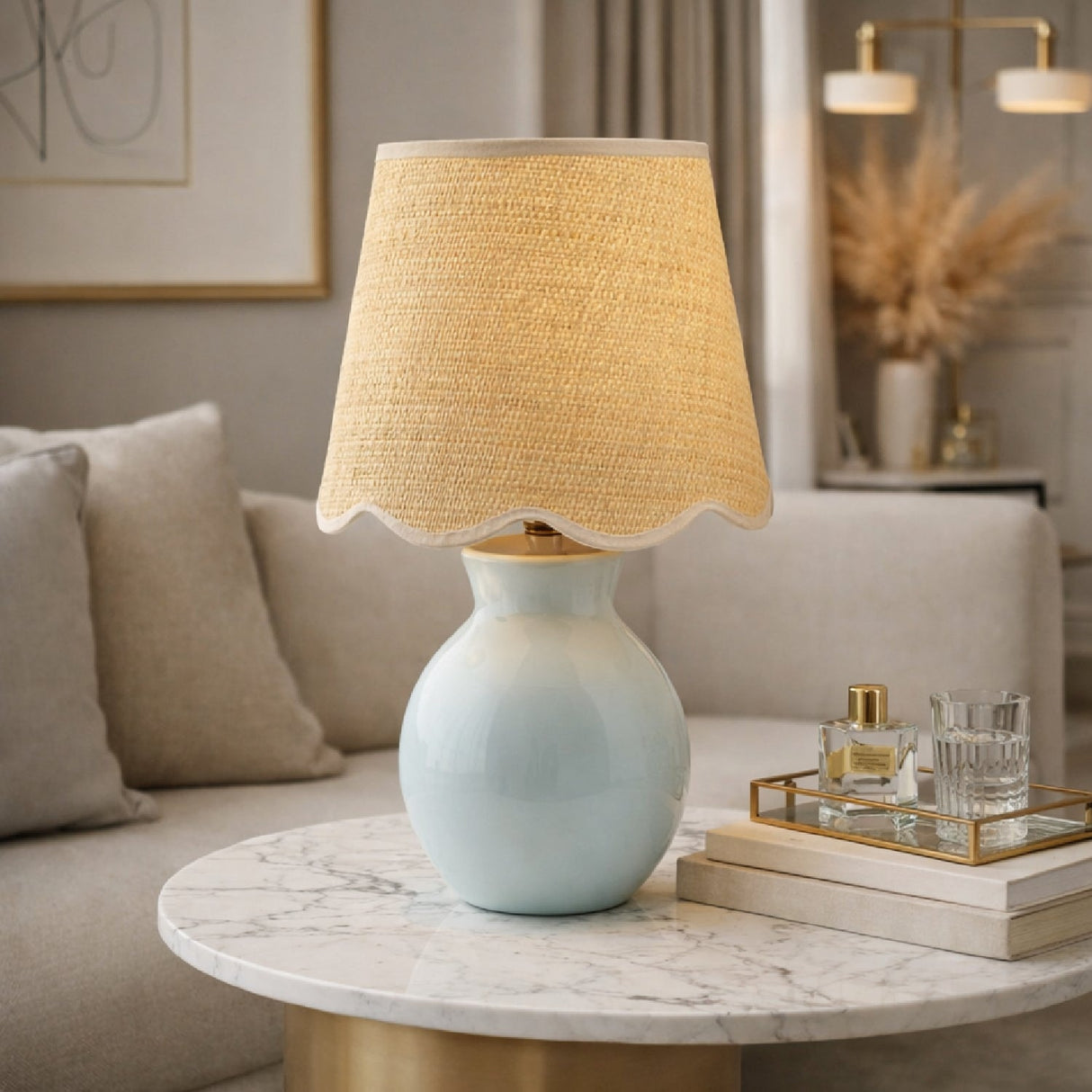 Modern European furniture - Scalloped Edge Accent Table Lamp - www.oroa.com