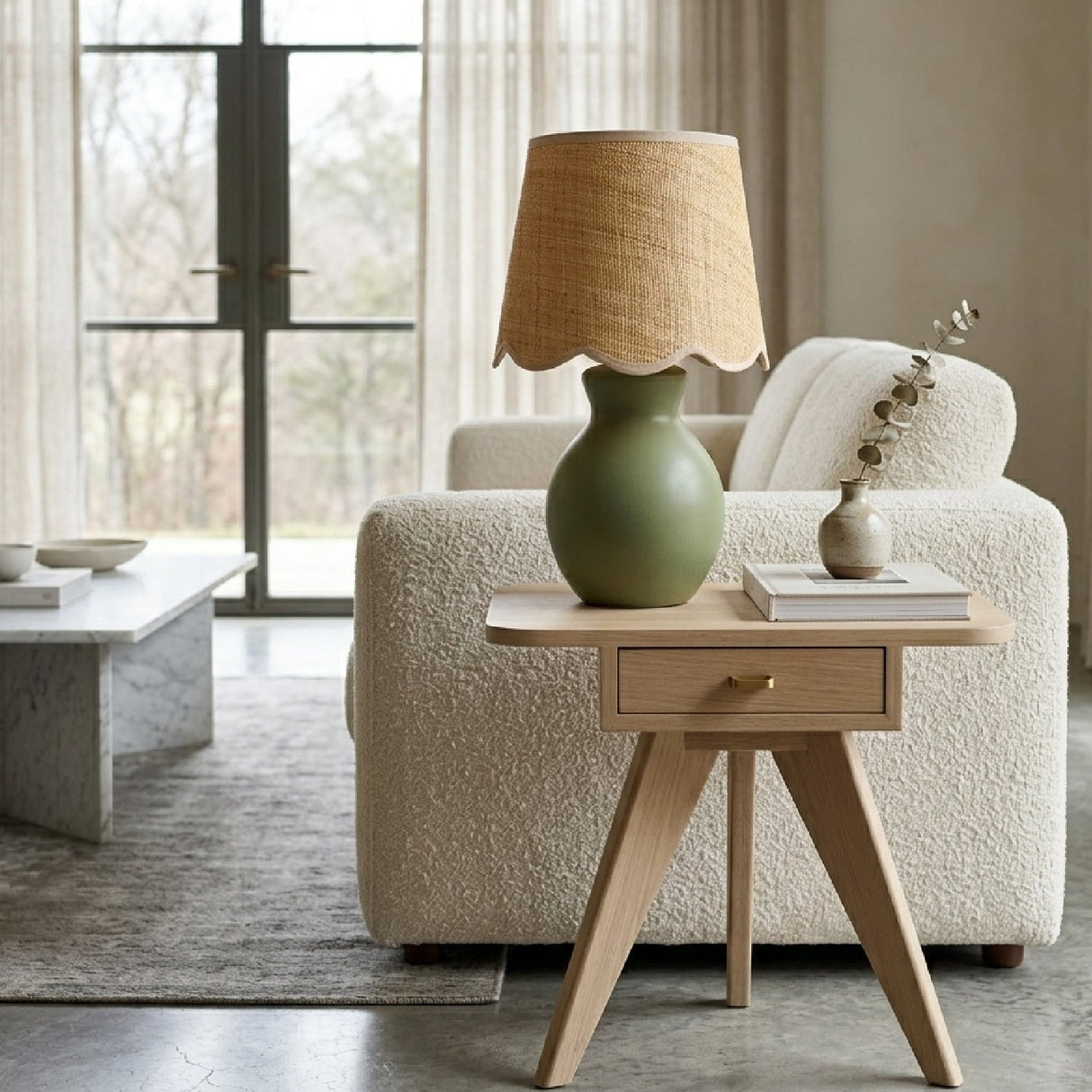 Modern European furniture - Scalloped Edge Accent Table Lamp - www.oroa.com