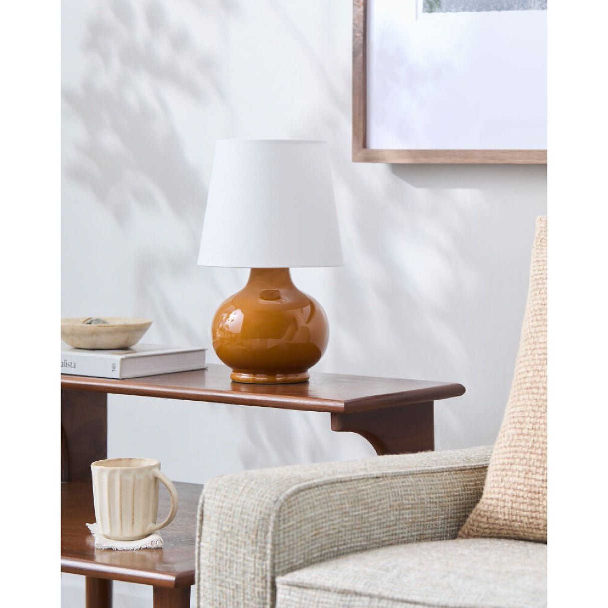 Modern European furniture - Raffia Shade Ceramic Table Lamp - www.oroa.com