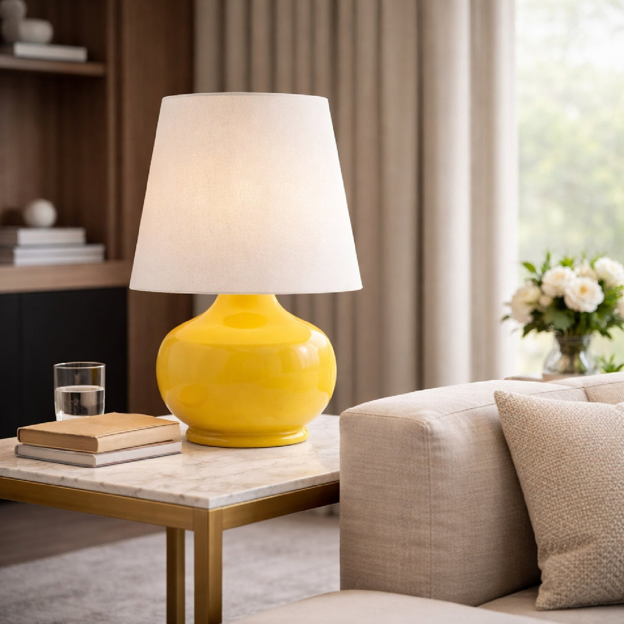 Modern European furniture - Raffia Shade Ceramic Table Lamp - www.oroa.com