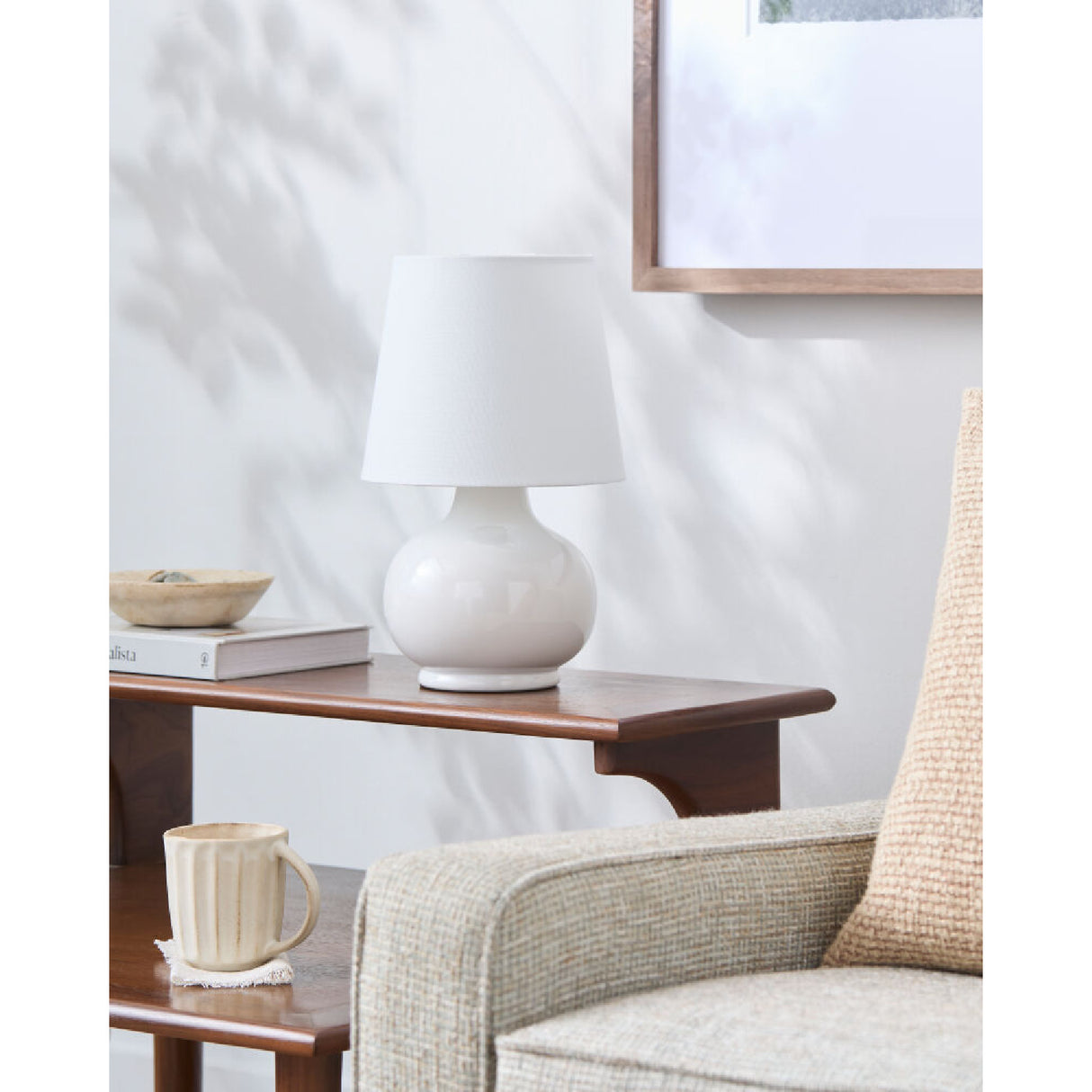 Modern European furniture - Raffia Shade Ceramic Table Lamp - www.oroa.com