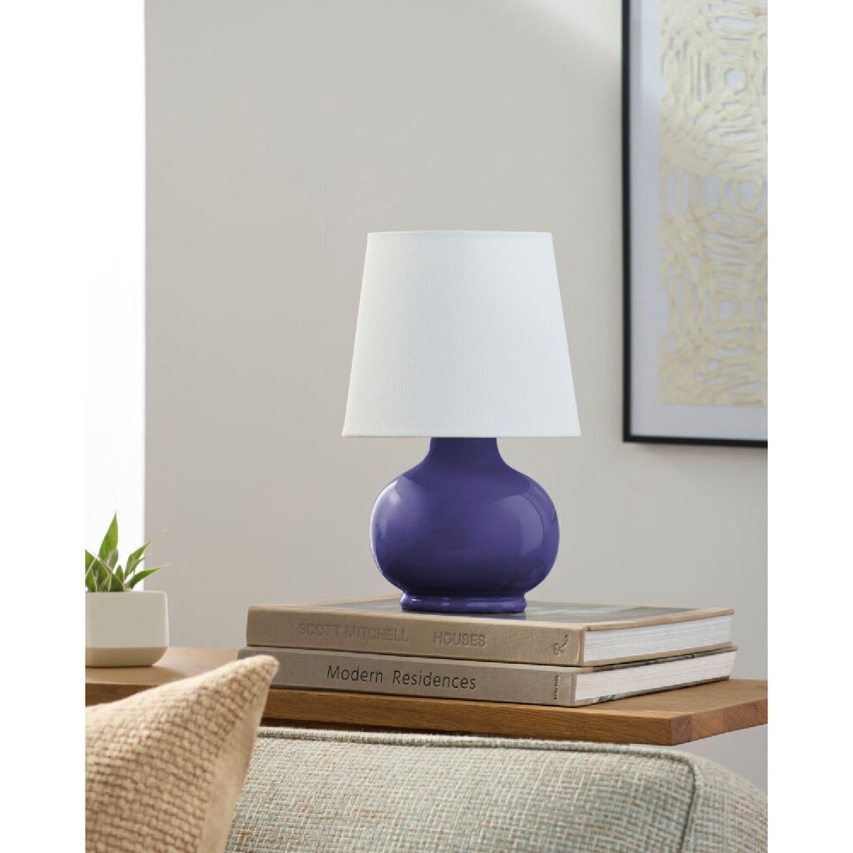 Modern European furniture - Raffia Shade Ceramic Table Lamp - www.oroa.com
