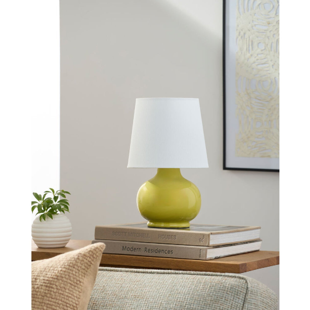 Modern European furniture - Raffia Shade Ceramic Table Lamp - www.oroa.com