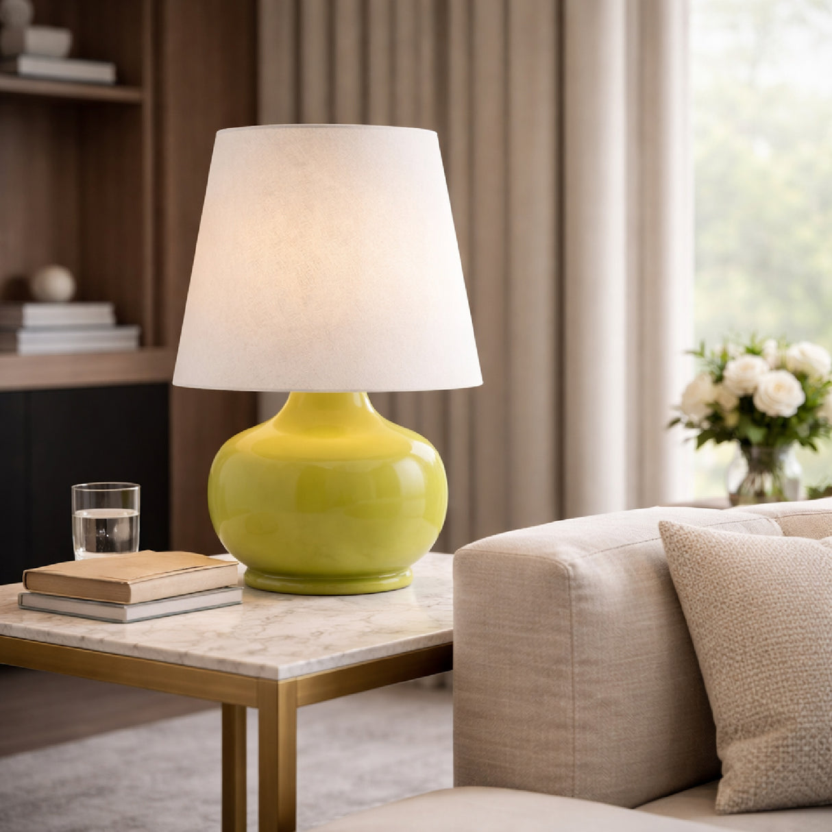 Modern European furniture - Raffia Shade Ceramic Table Lamp - www.oroa.com