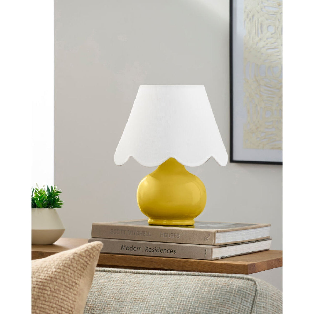 Modern European furniture - Scalloped Raffia Shade Table Lamp - www.oroa.com