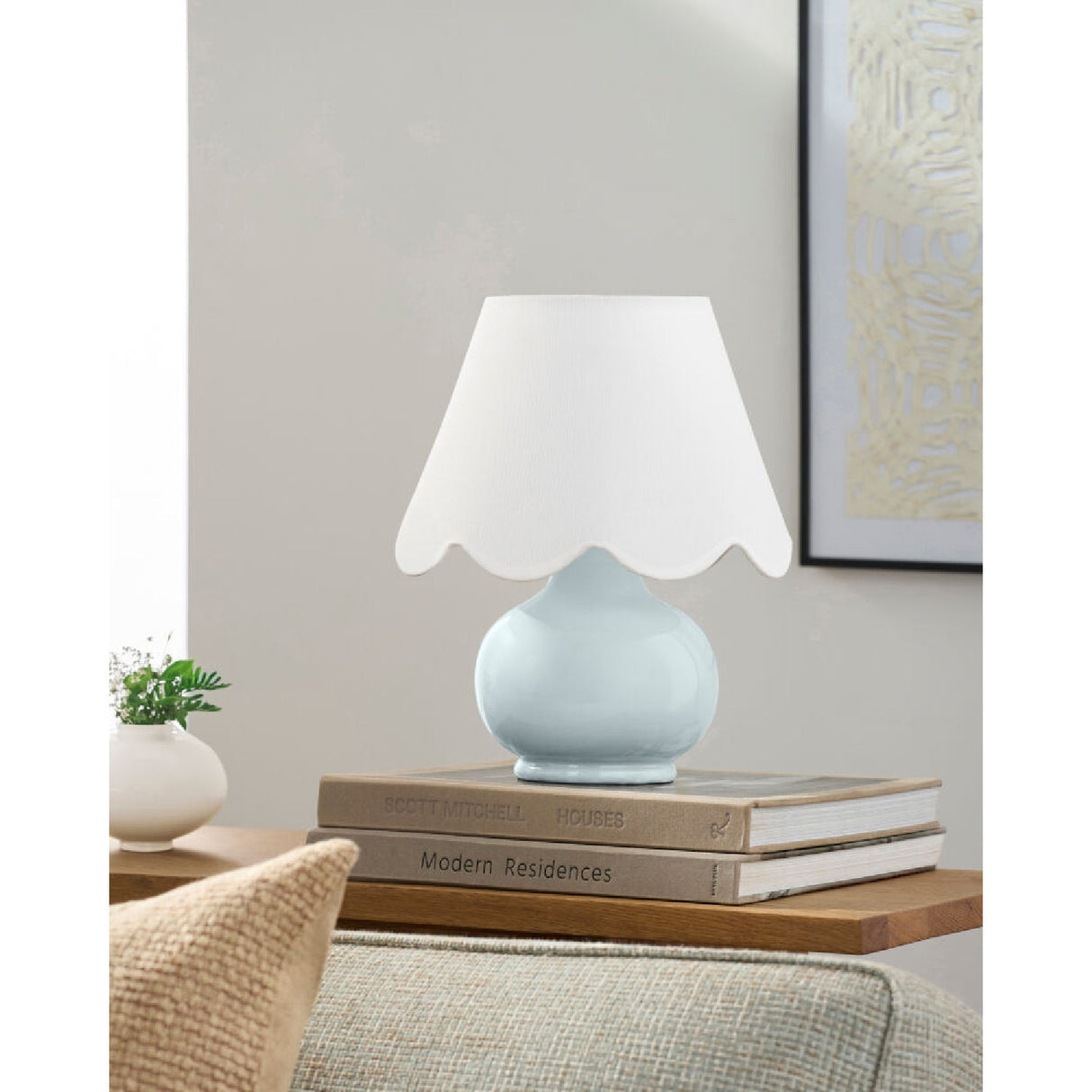 Modern European furniture - Scalloped Raffia Shade Table Lamp - www.oroa.com