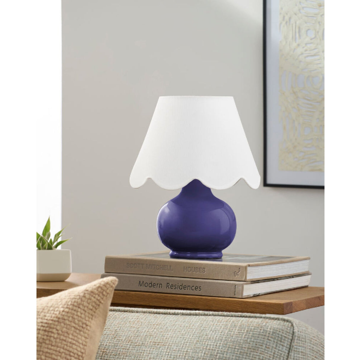 Modern European furniture - Scalloped Raffia Shade Table Lamp - www.oroa.com