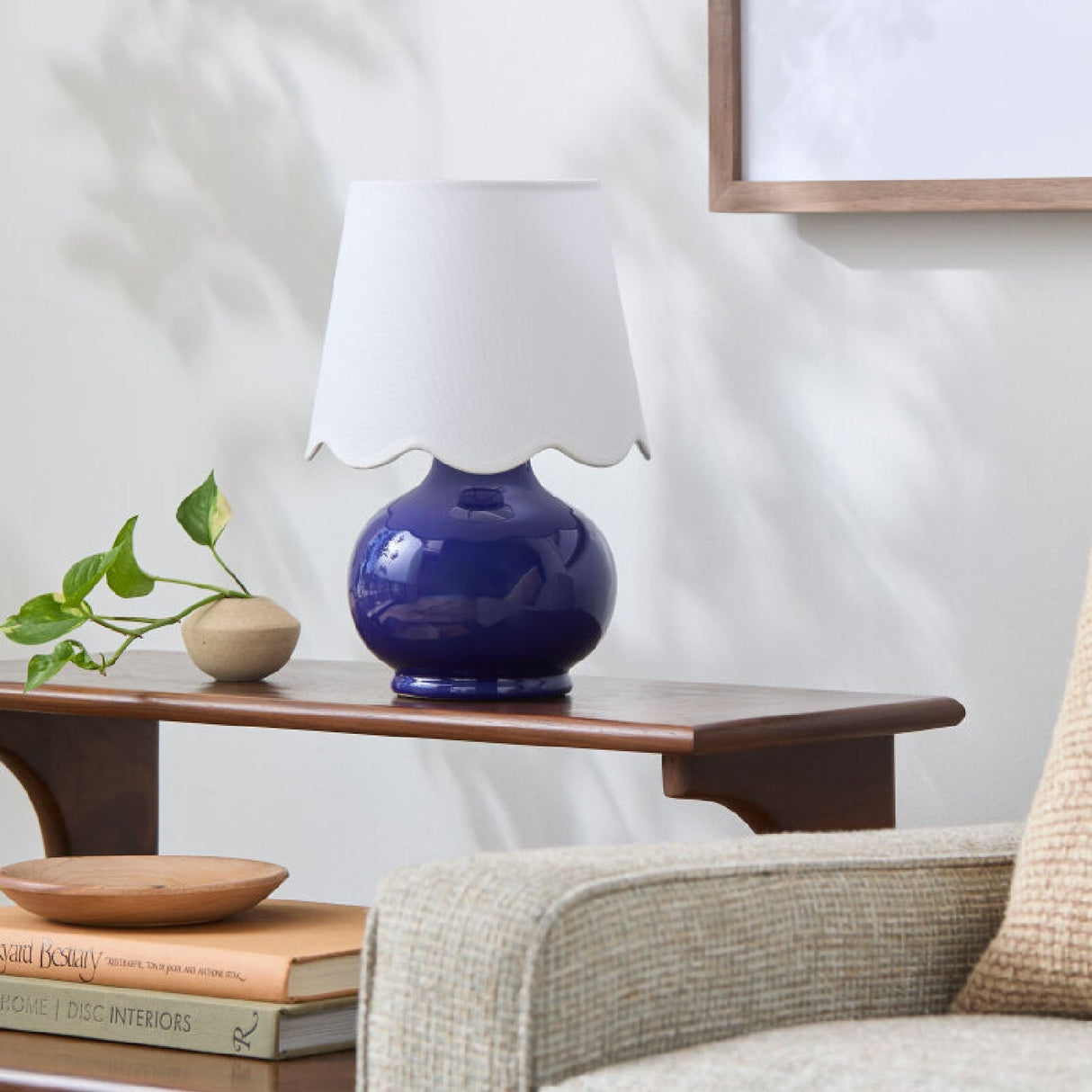 Modern European furniture - Scalloped Raffia Shade Table Lamp - www.oroa.com
