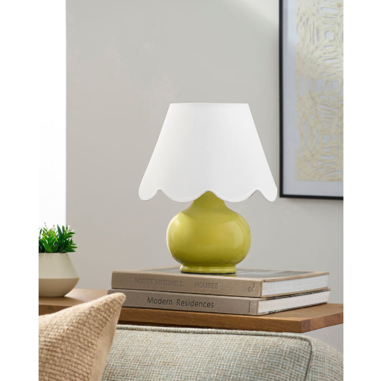 Modern European furniture - Scalloped Raffia Shade Table Lamp - www.oroa.com