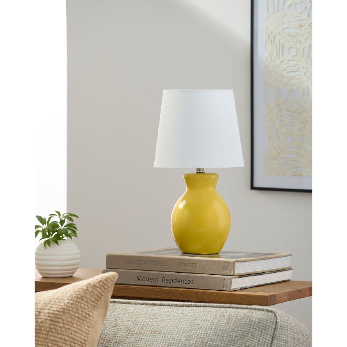 Modern European furniture - White Cotton Ceramic Table Lamp - www.oroa.com