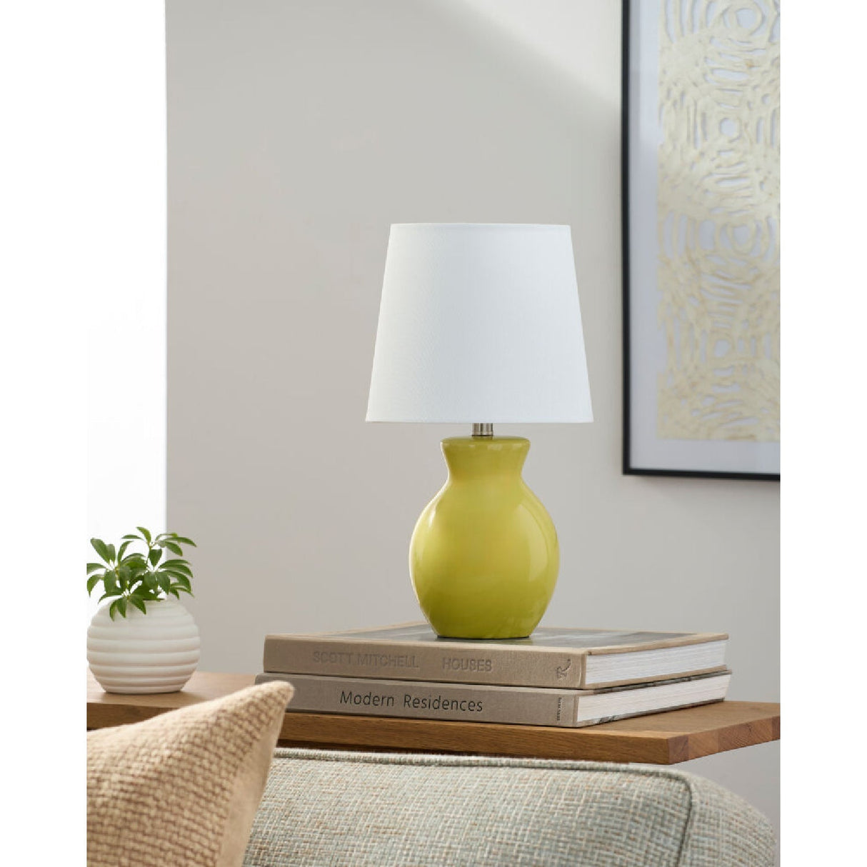 Modern European furniture - White Cotton Ceramic Table Lamp - www.oroa.com