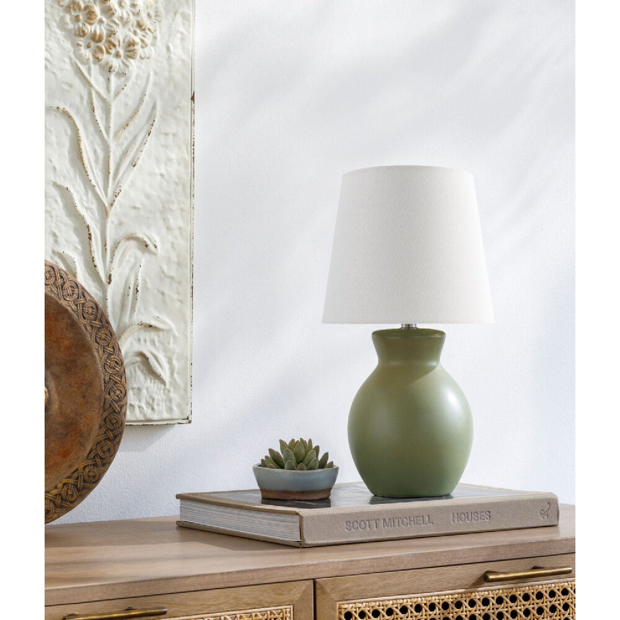 Modern European furniture - White Cotton Ceramic Table Lamp - www.oroa.com